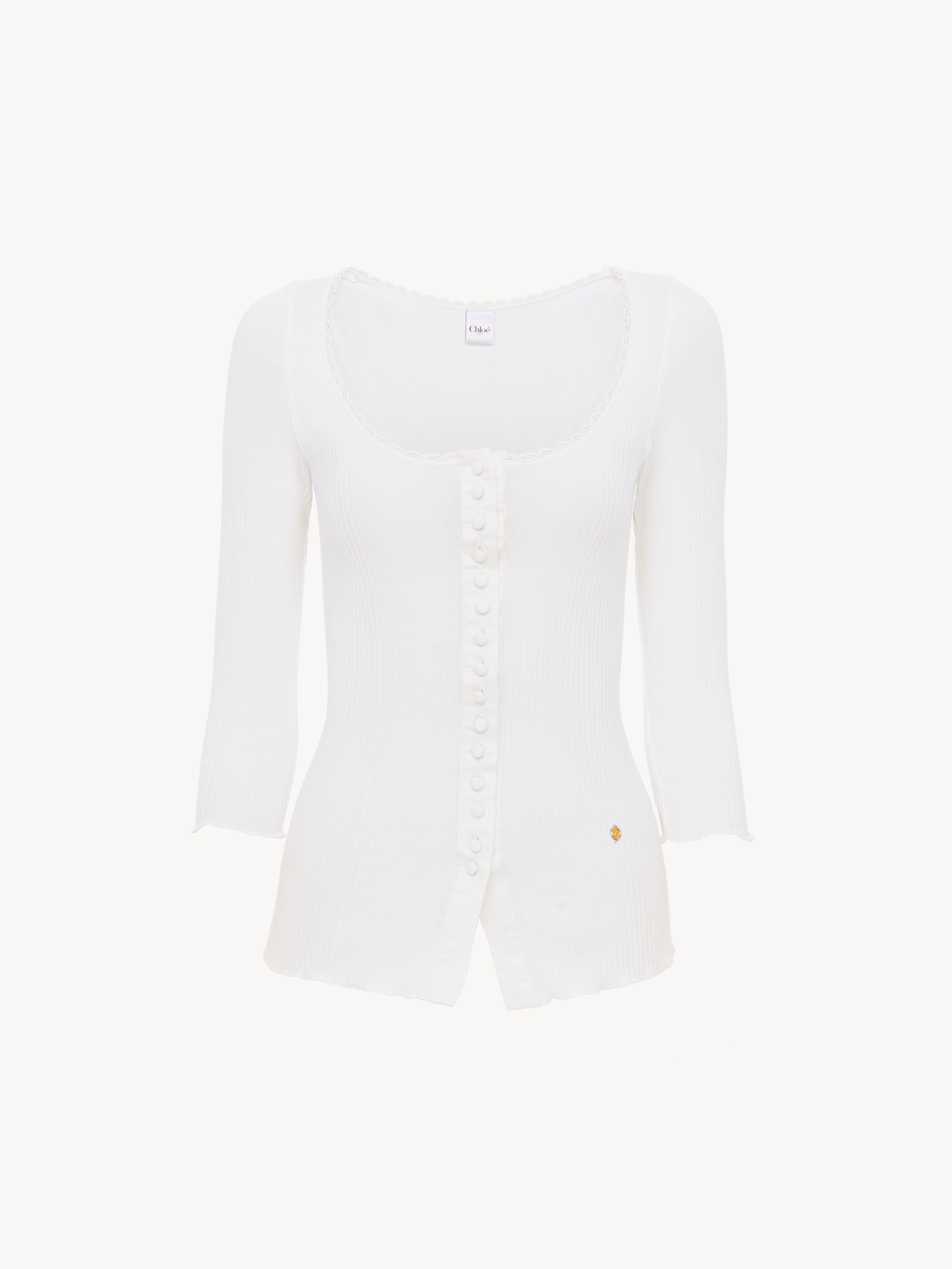 Fitted jacket in taffeta jacquard & lace - NaN