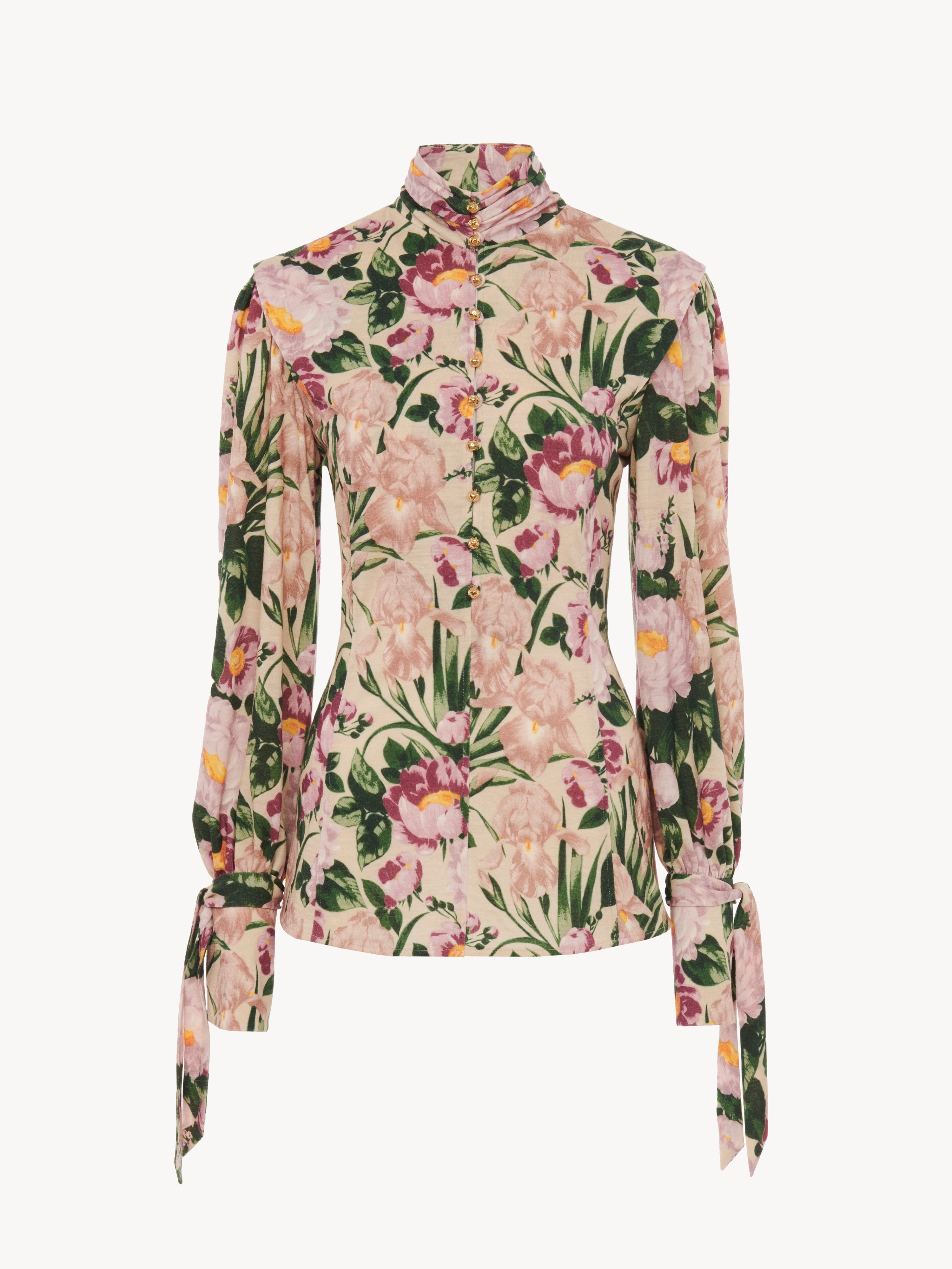 Scoop-neck cinched jacket in leather - NaN