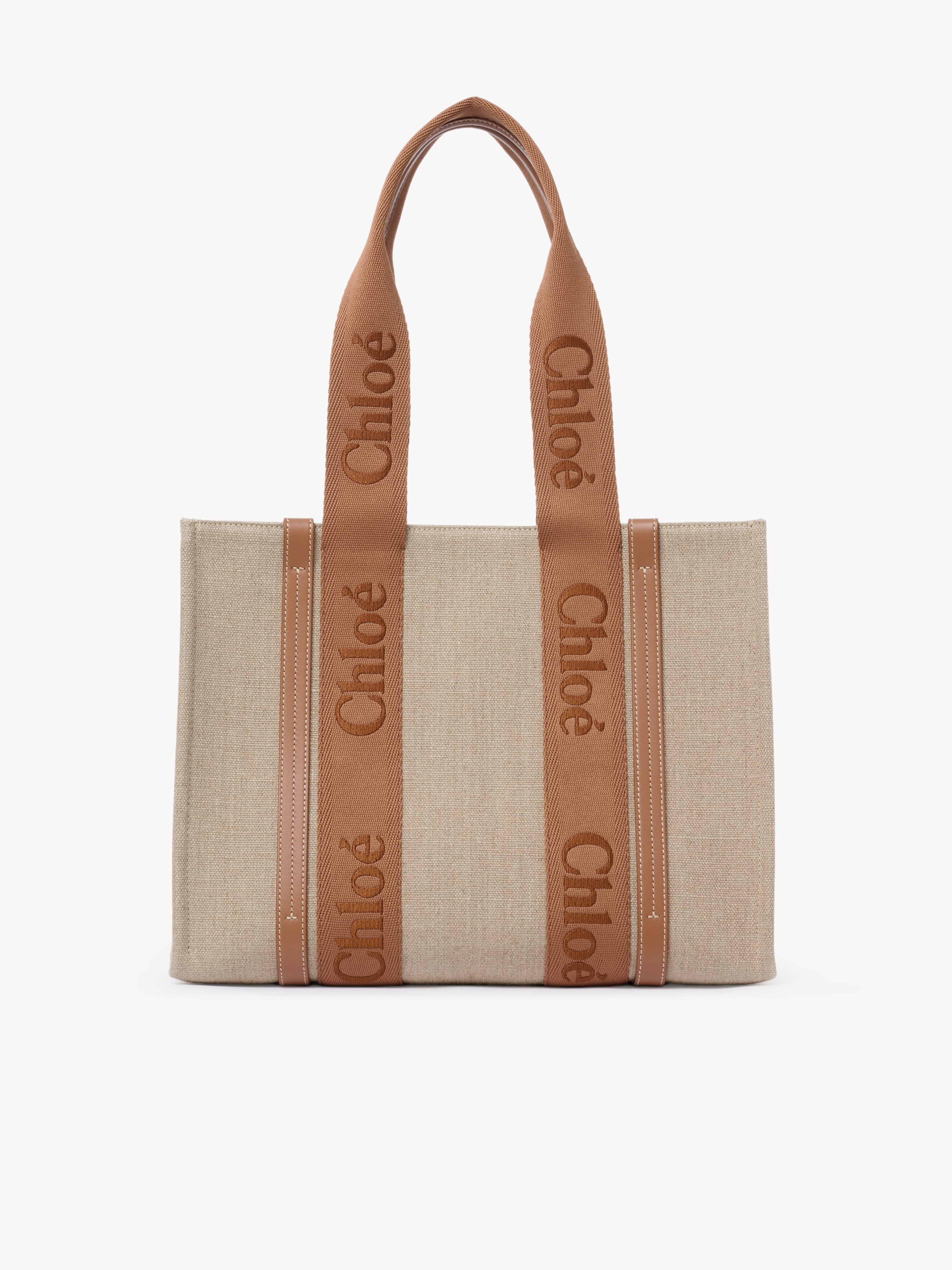 Mini Woody tote bag in linen - NaN