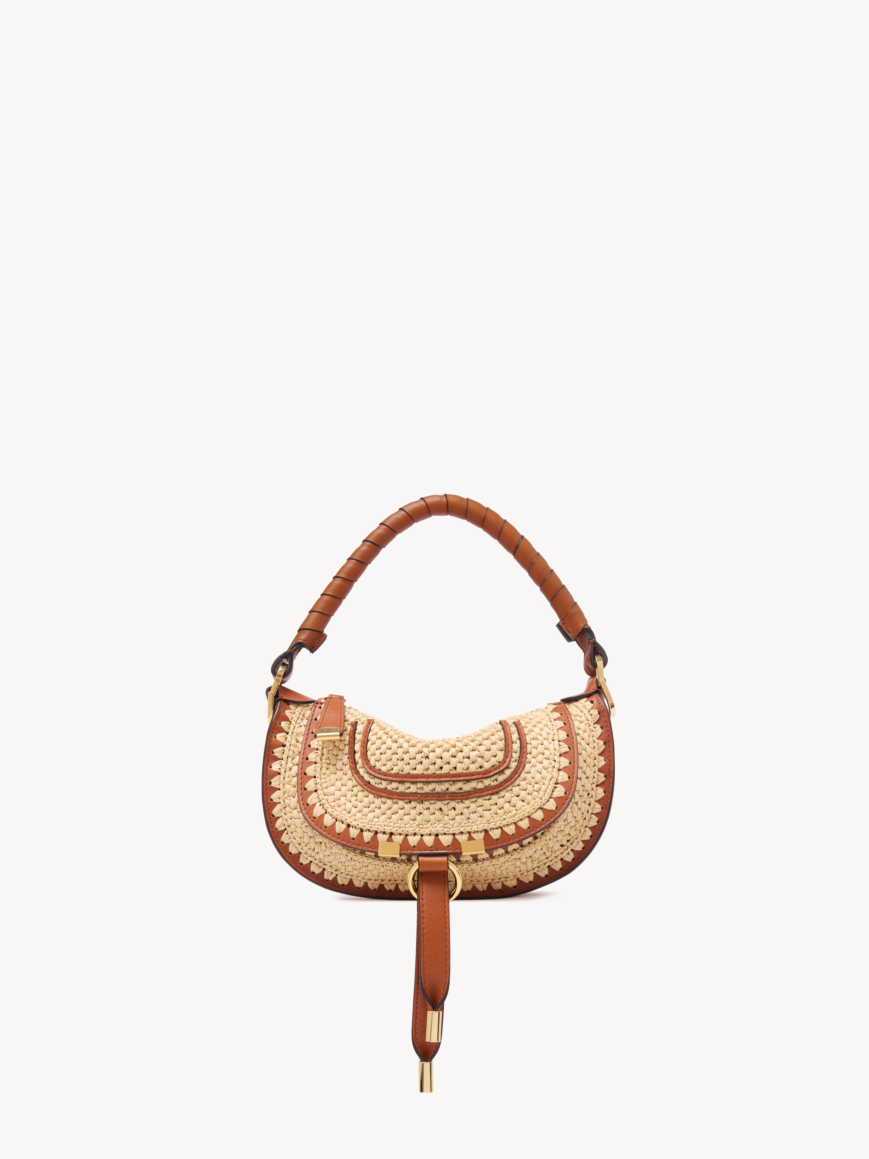 Small Marcie shoulder bag in raffia-effect - NaN