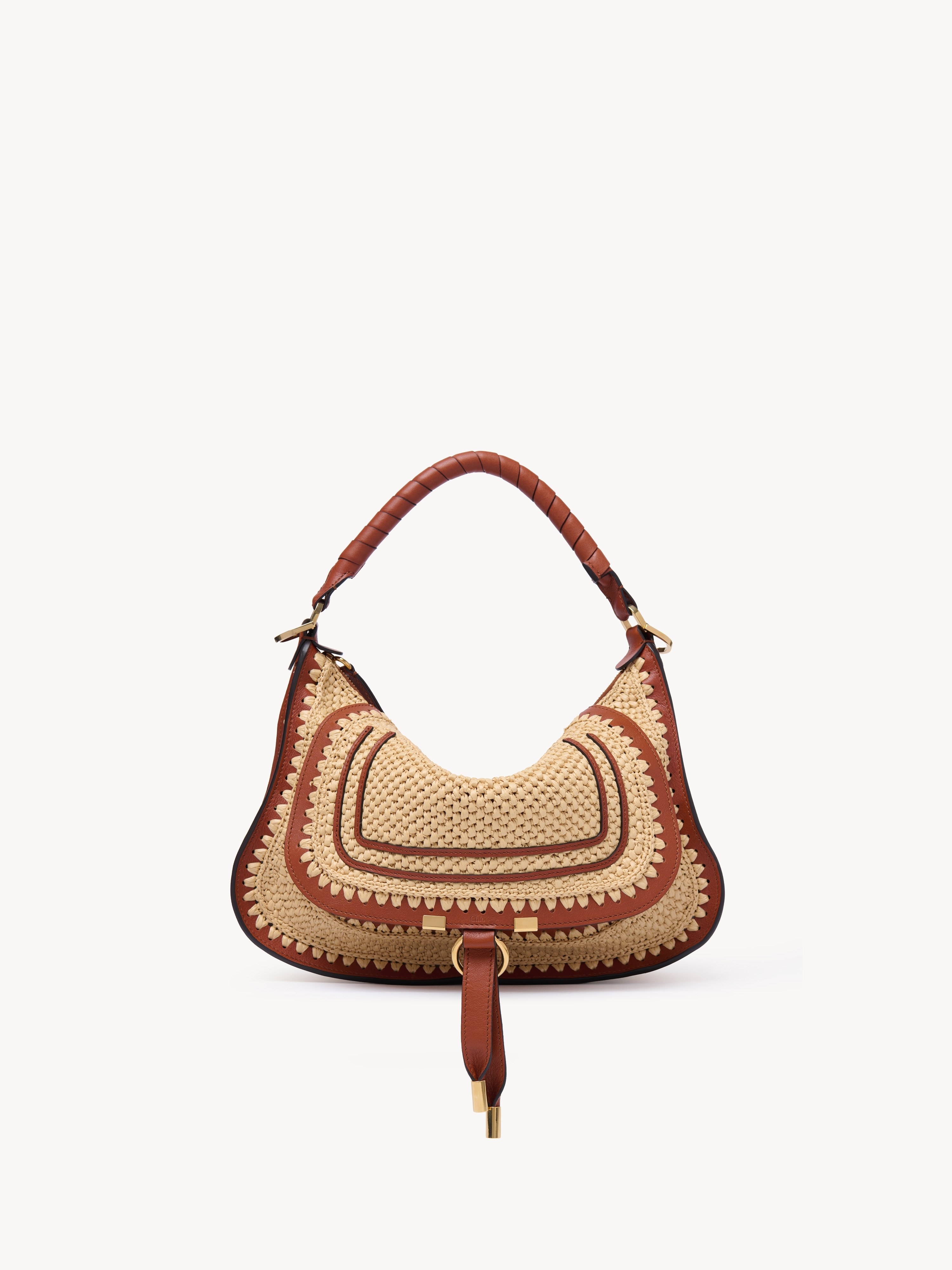 Mini Marcie shoulder bag in raffia-effect - NaN