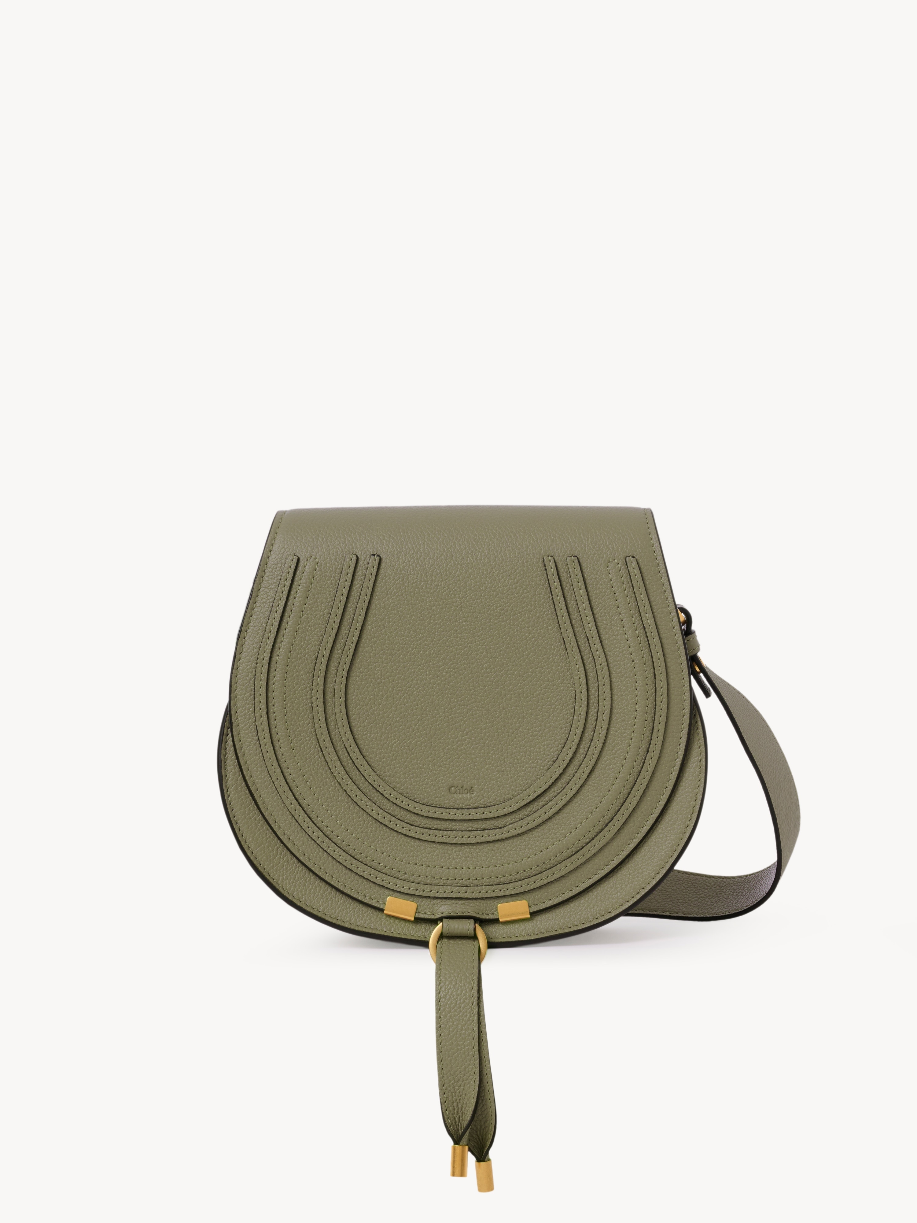 Small Marcie saddle bag in grained leather - NaN