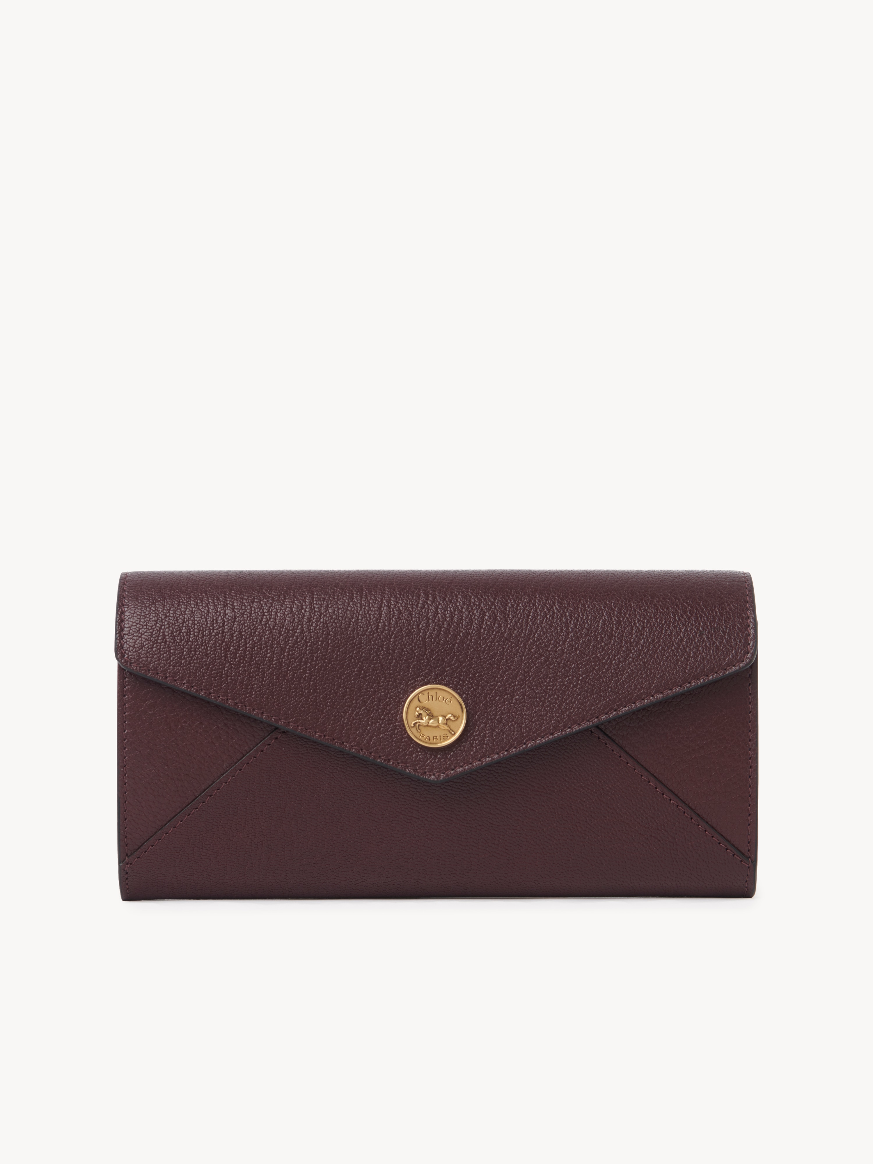 Small Envelope tri-fold in grained leather - NaN