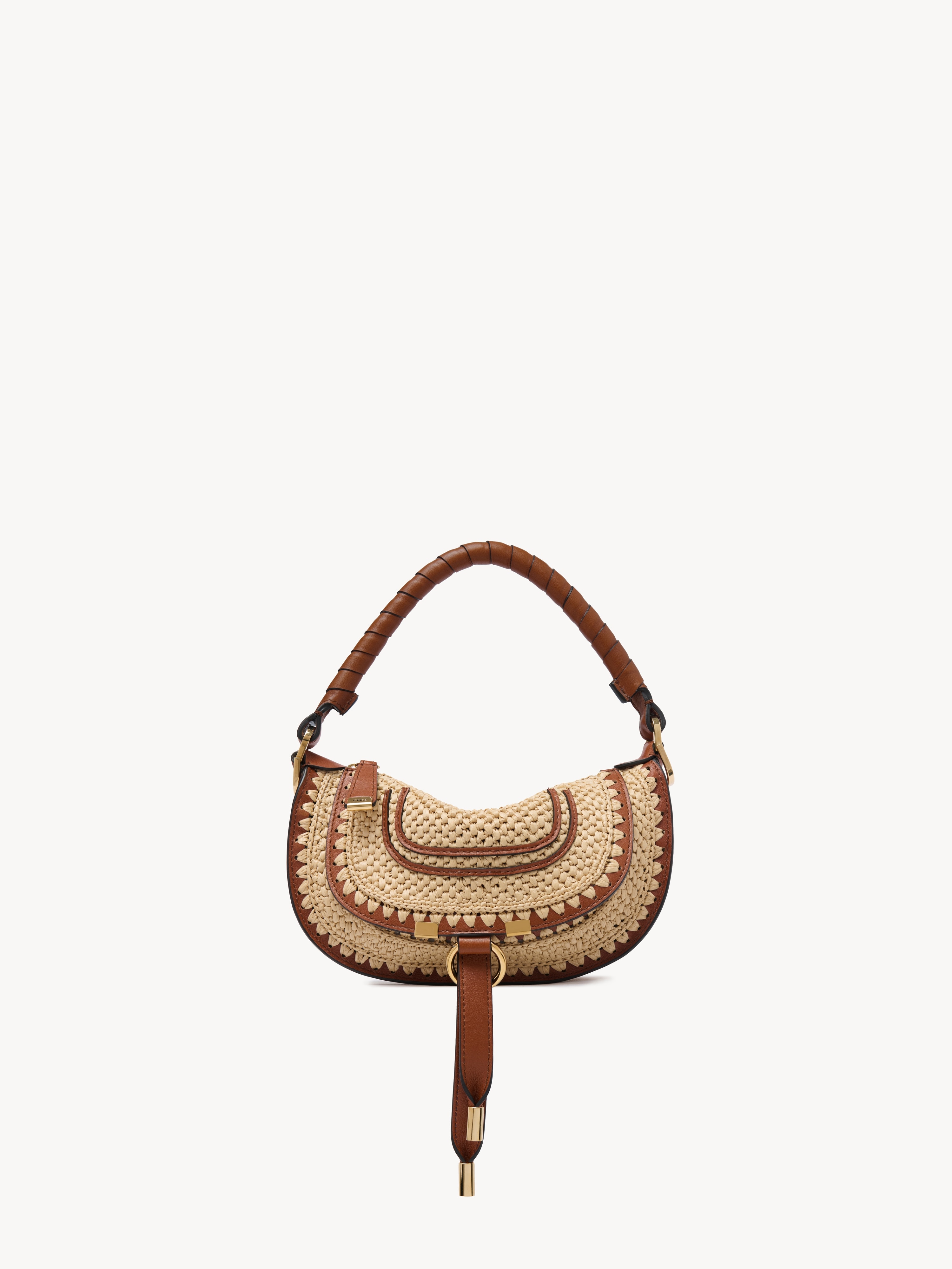 Small Marcie shoulder bag in raffia-effect - NaN