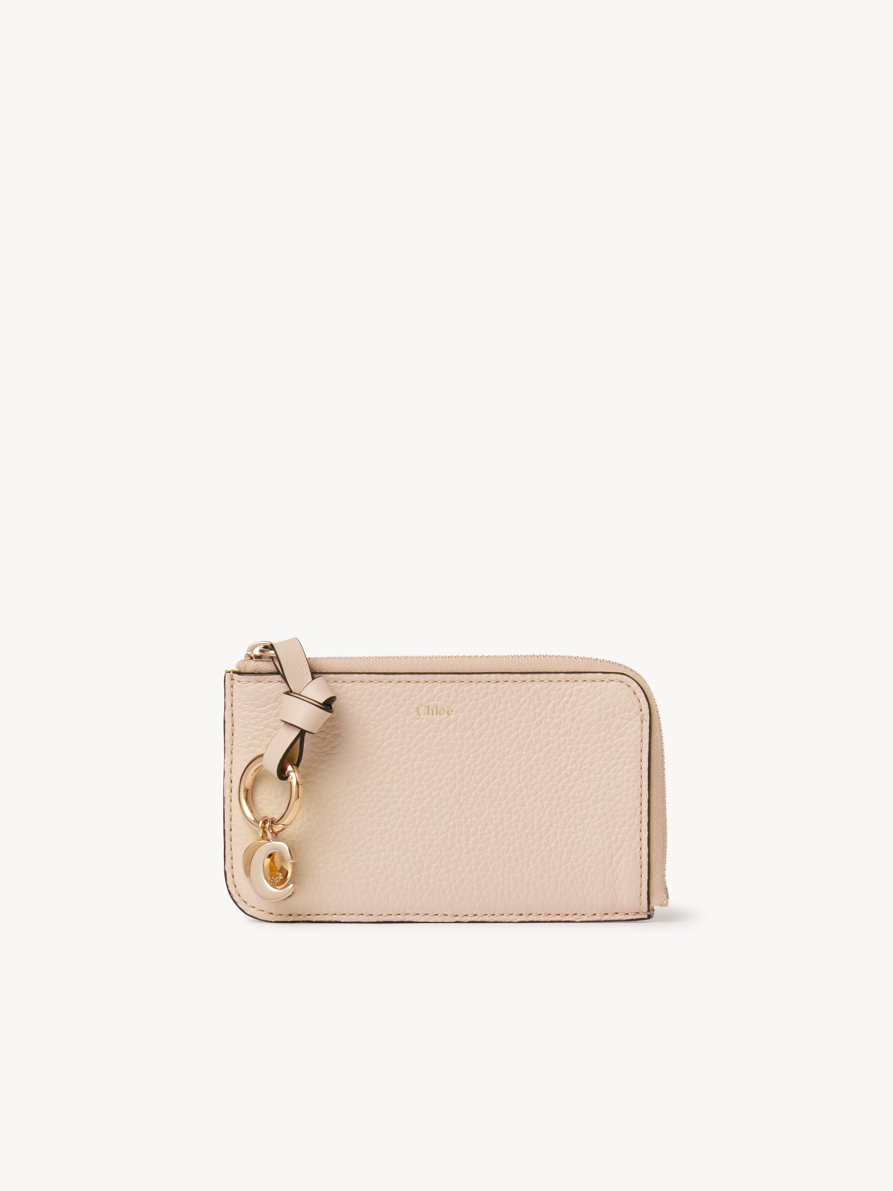 Alphabet zipped long wallet in grained leather - NaN