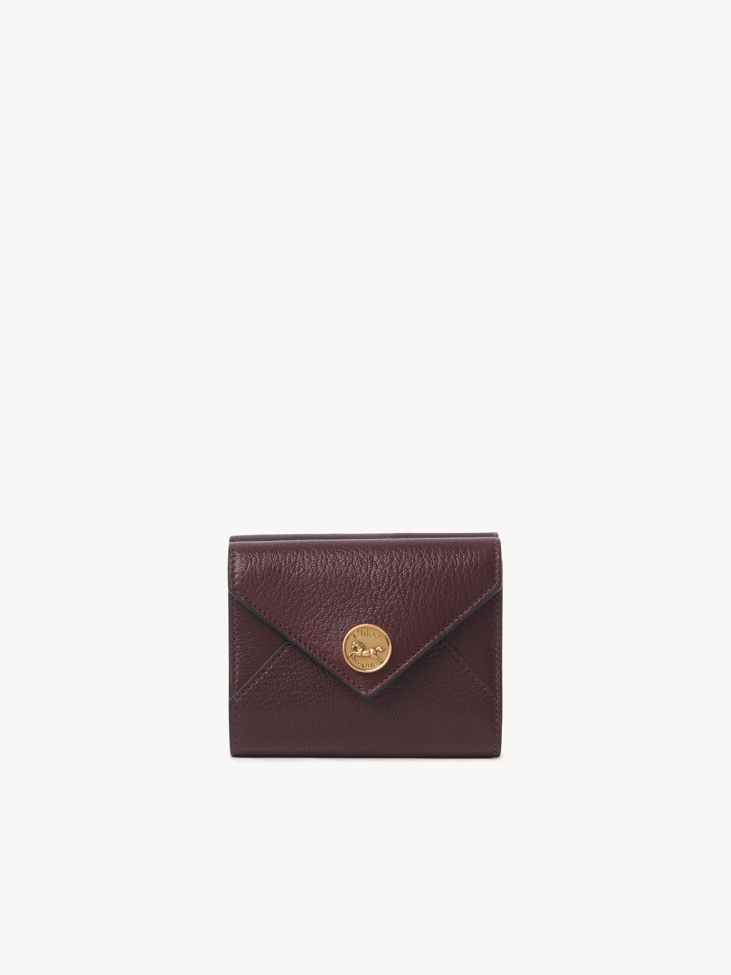 Envelope long wallet with flap in grained leather - NaN
