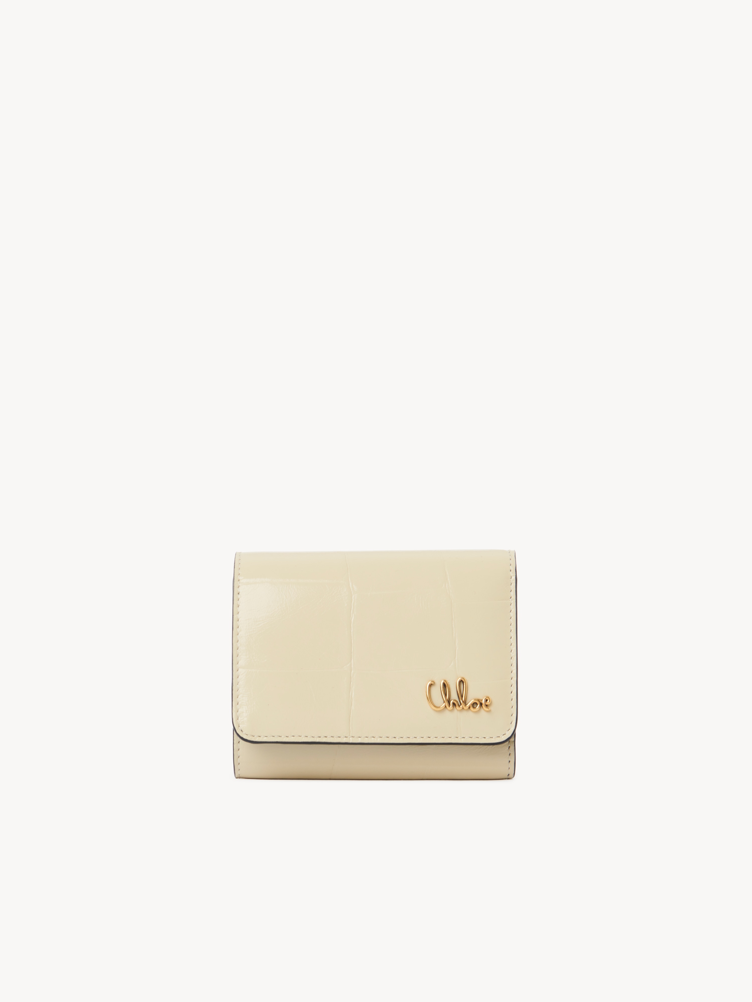 Small Chloé Iconic purse with card slots in croco-effect leather - NaN
