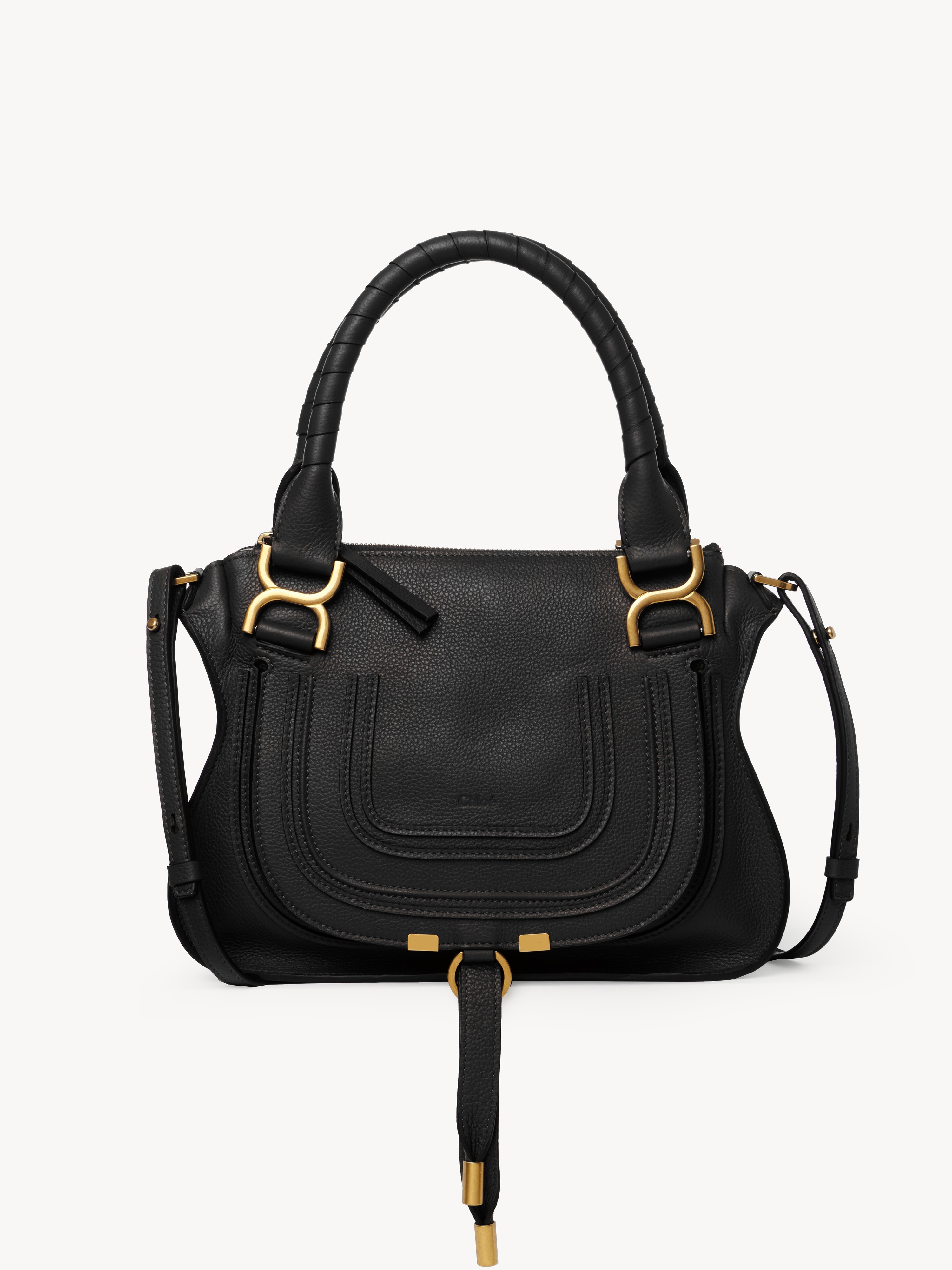Small Marcie saddle bag in grained leather - NaN