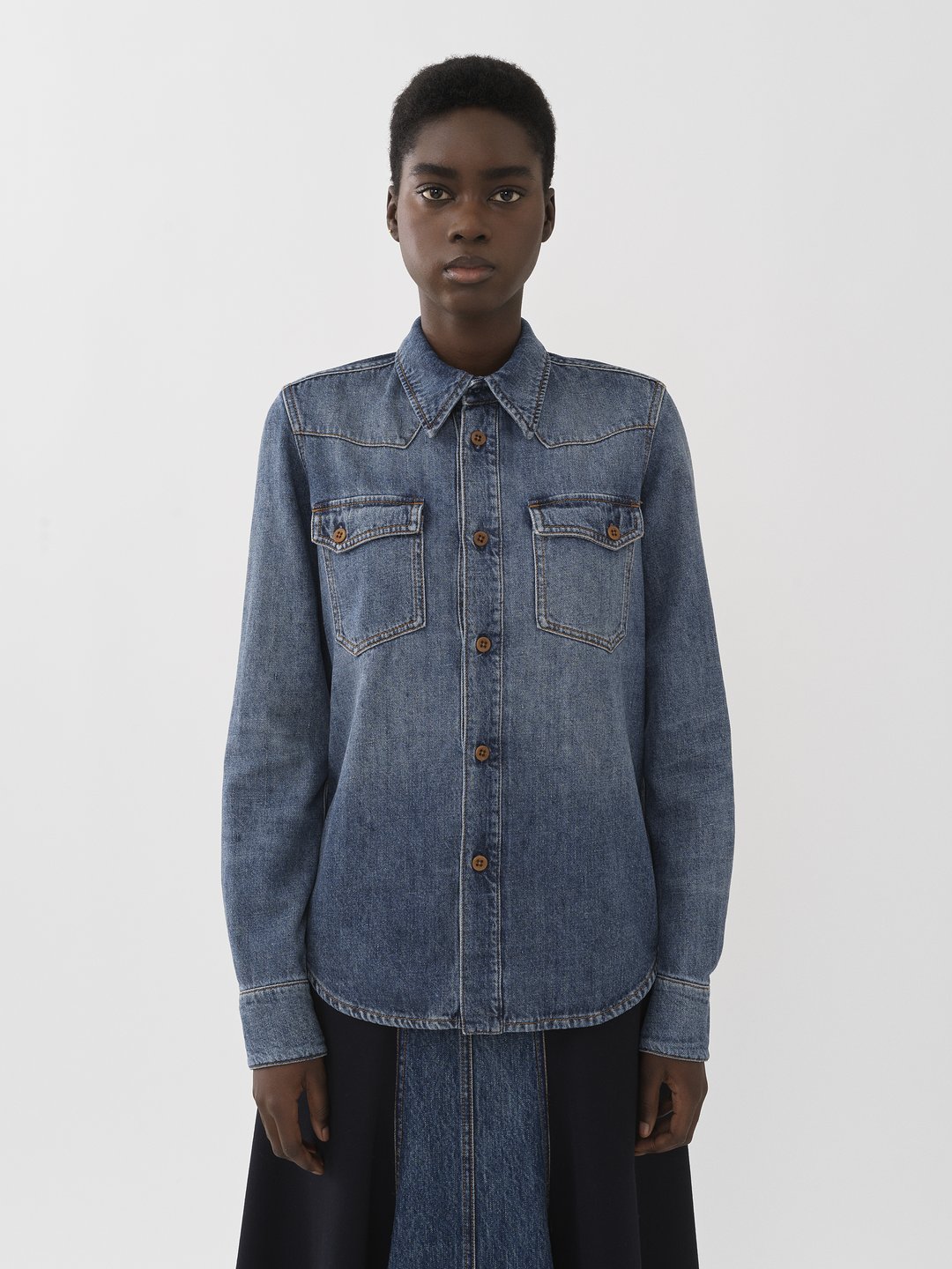 Chloé Dempo Classic Denim Shirt Chloé IN, 43% OFF