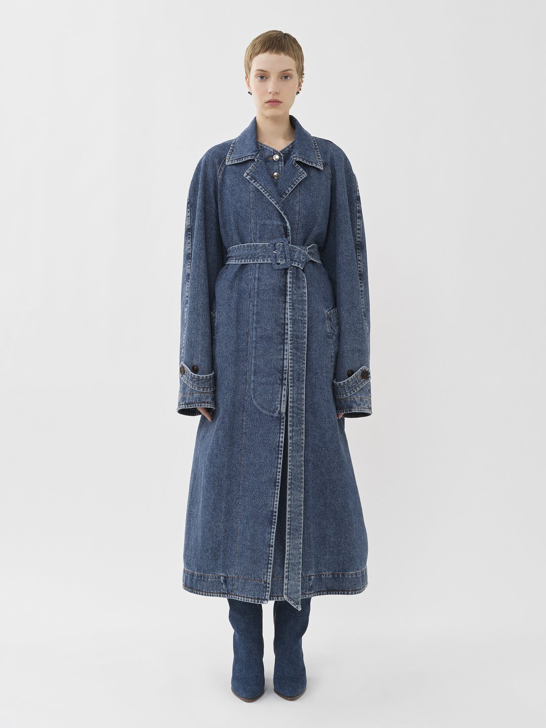 Bestudeer Zwaaien Koninklijke familie Chloé Denim Trench Coat | Chloé US