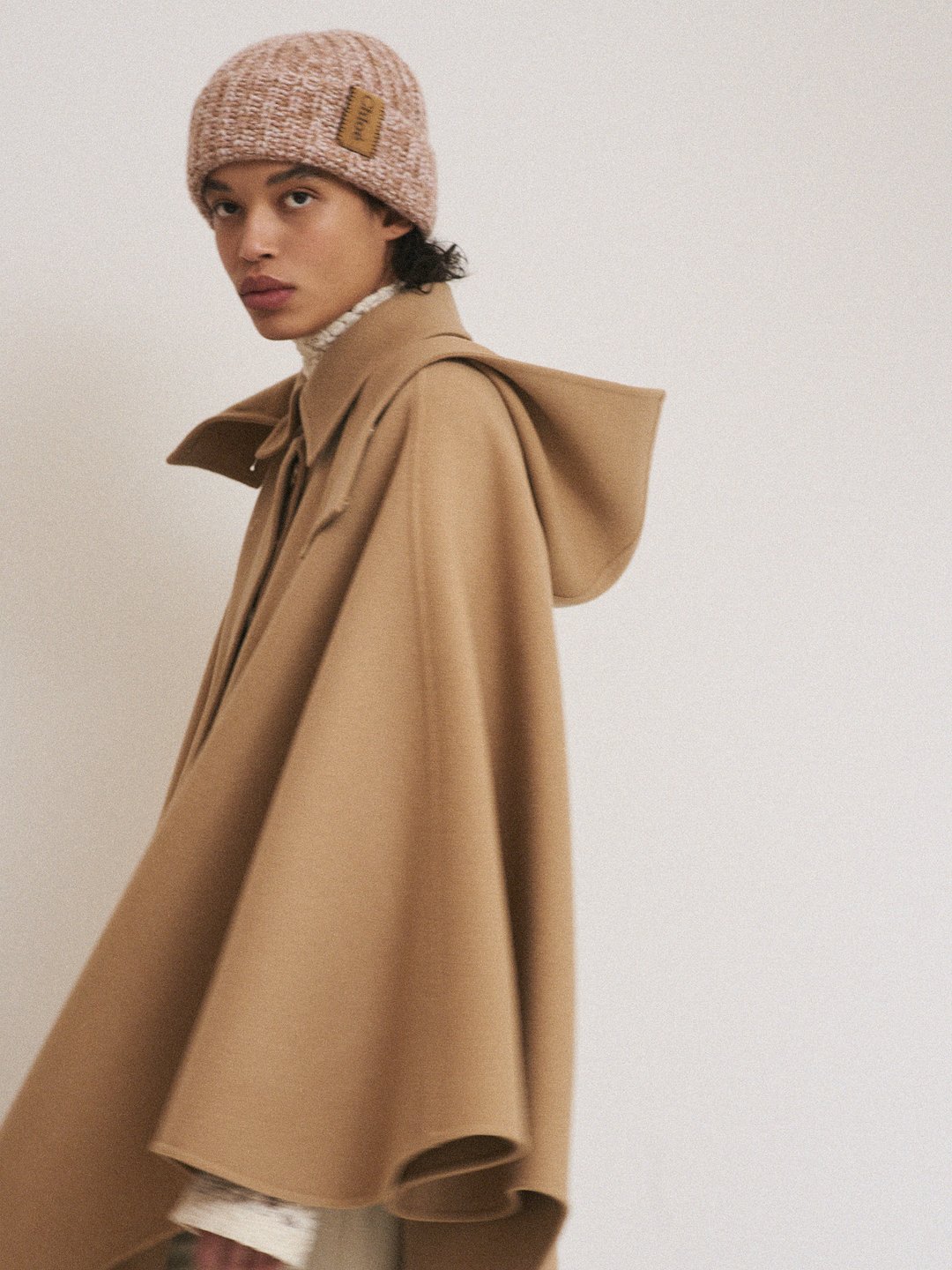 hooded cape coat