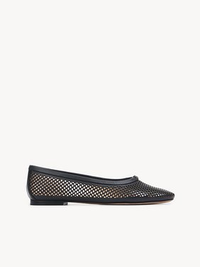 Marcie ballerina Perforated calfskin
Black