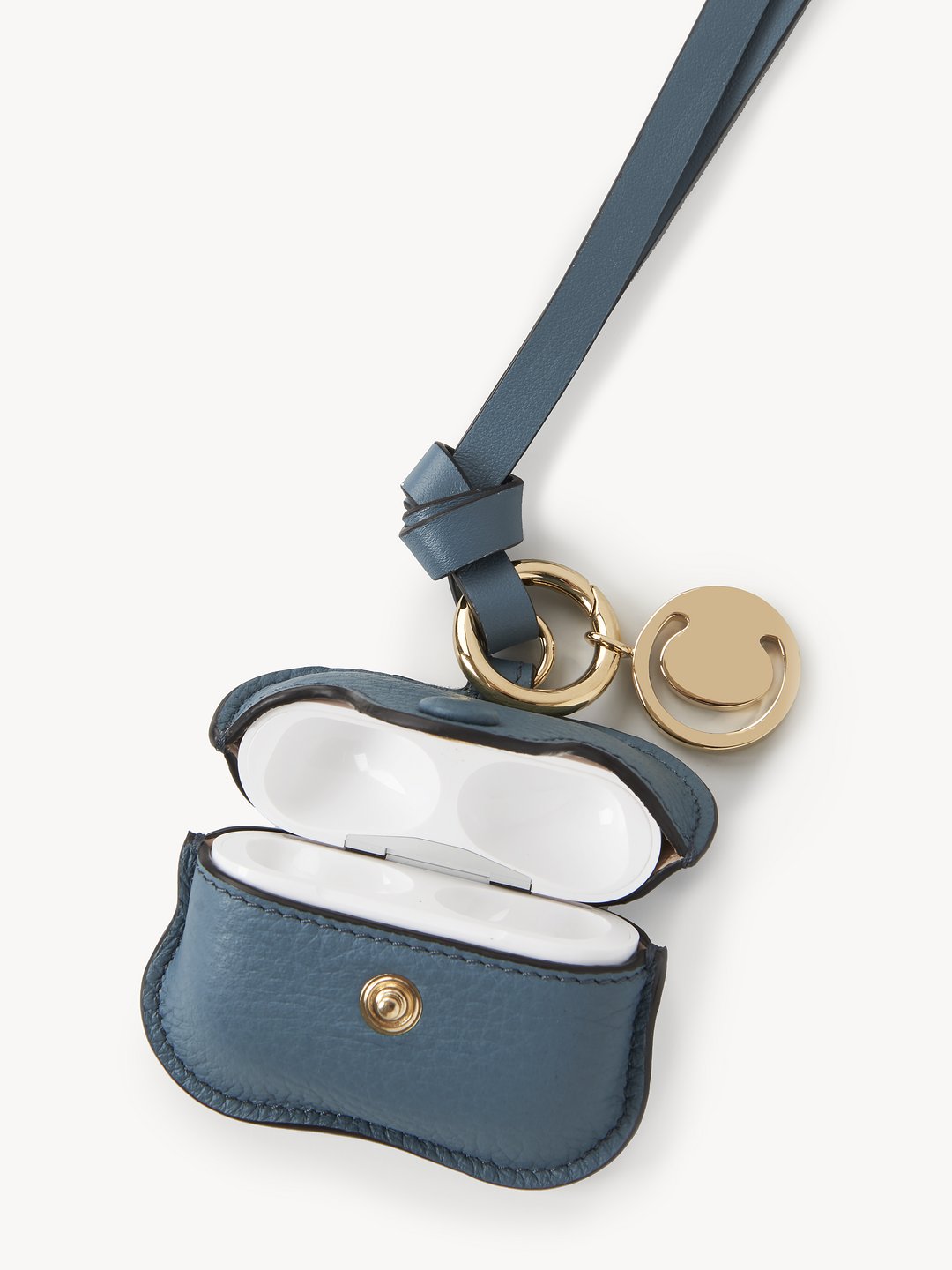 blotte Ung Mig Alphabet AirPods Case In Grained & Shiny Calfskin | Chloé HK