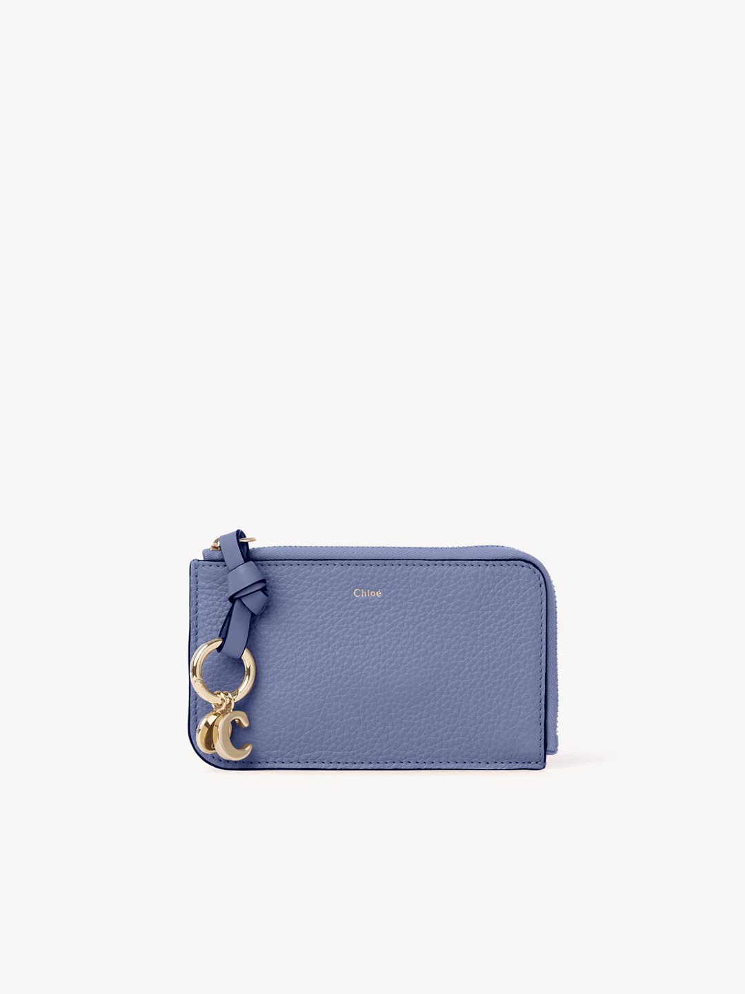 Chloé Alphabet Small Coin Purse with Key Ring Women's Grey Size Onesize 100% Calf-Skin Leather