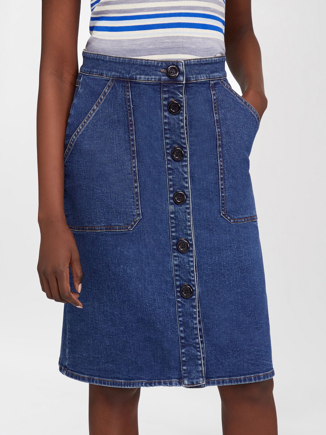 Buy Knee Length Denim Skirt | escapeauthority.com