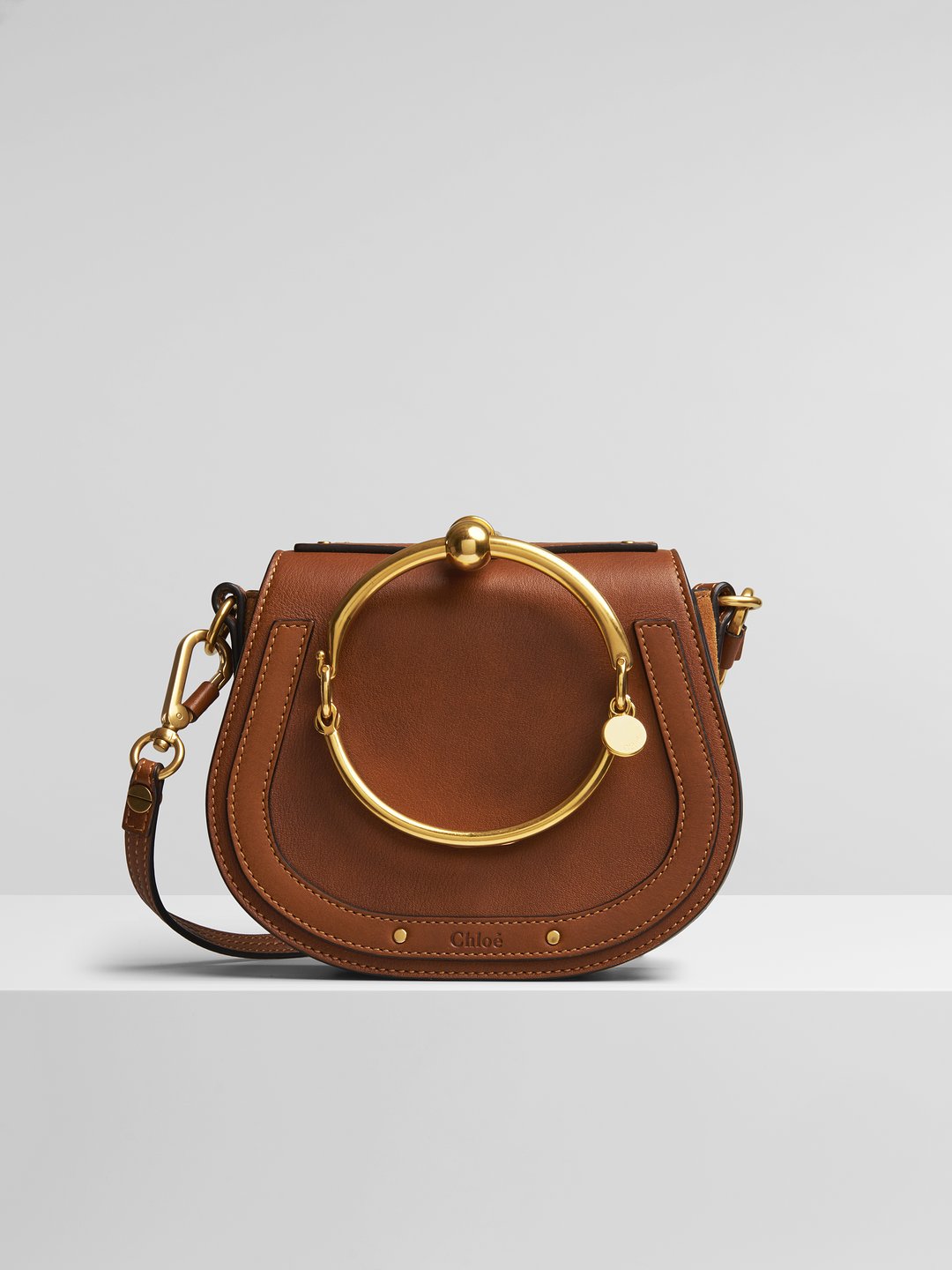 Chloé Nile Bracelet Medium Leather And Suede Shoulder Bag In