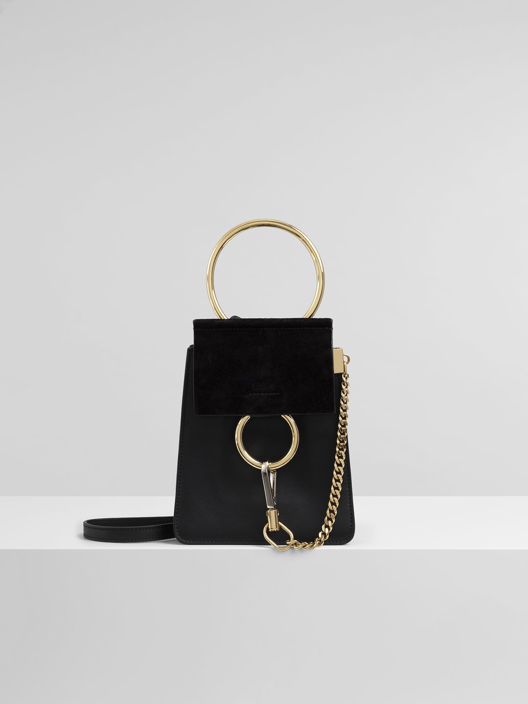 Chloe Faye Top Handle Bag Small Black in Calfskin Leather - US