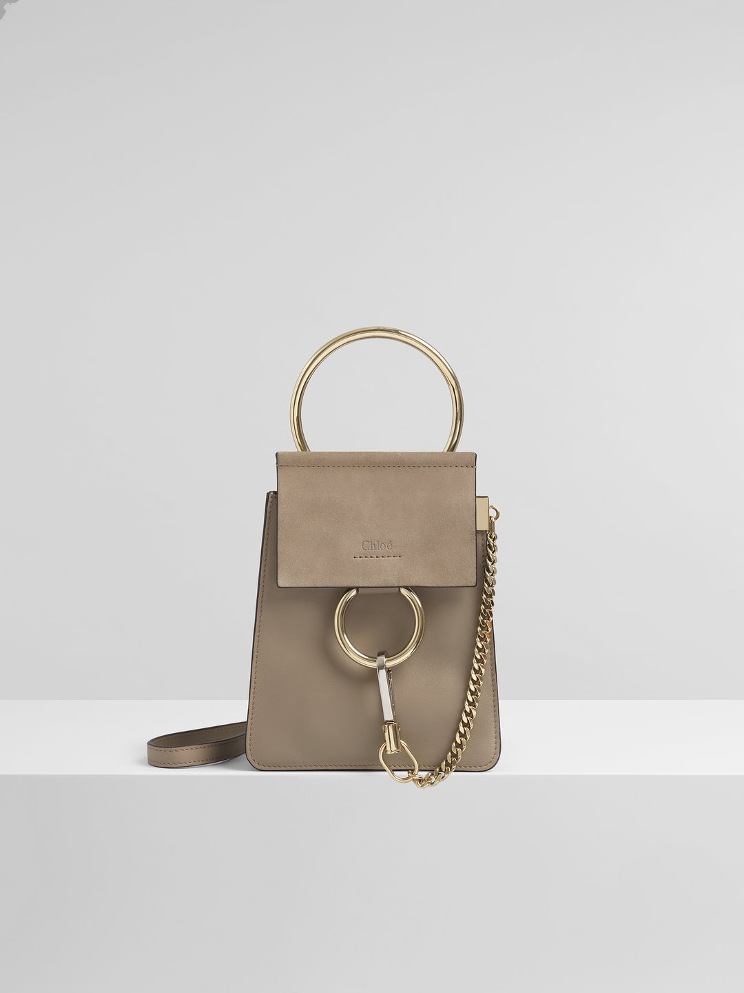 Small Faye Leather And Suede Shoulder Bag