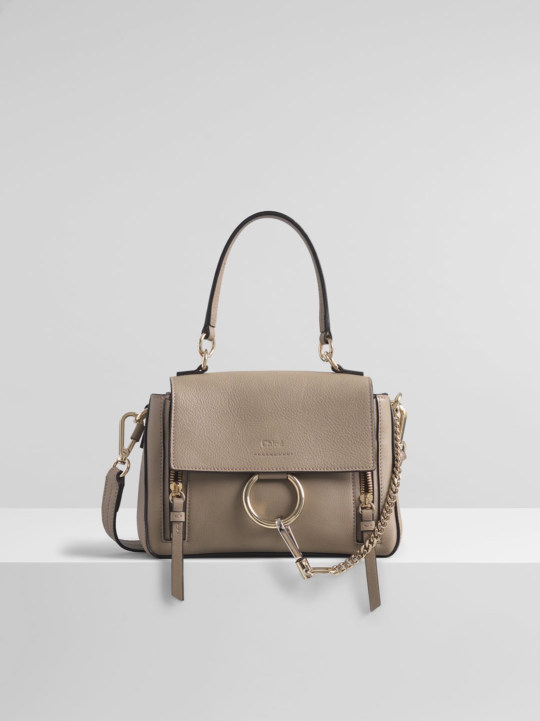 Shop Chloé Small Faye Leather & Suede Shoulder Bag