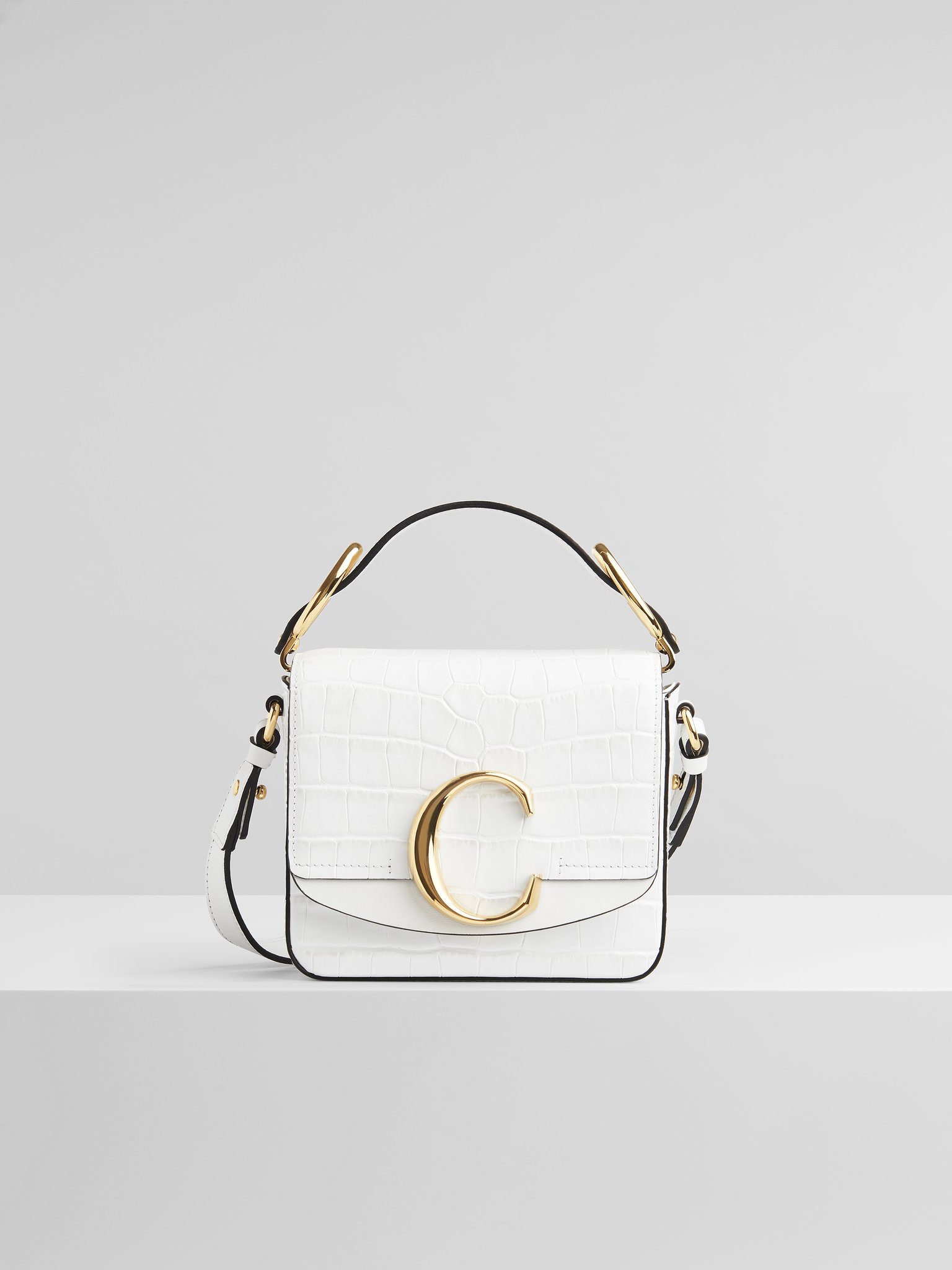 white mini croc bag