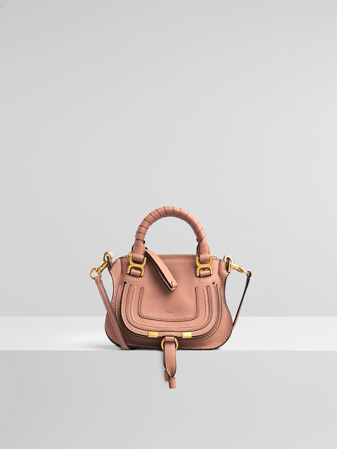 Chloe Paradise Pink Leather Mini Marcie Crossbody Bag - Yoogi's Closet