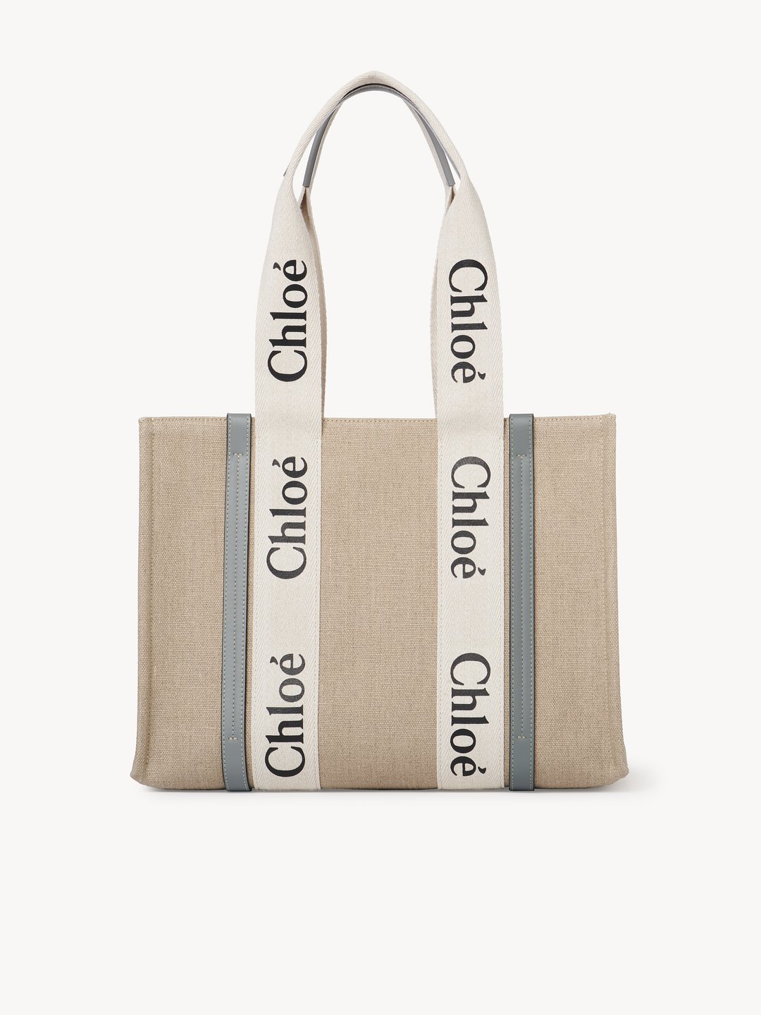 している Chloe - クロエ woody ミディアムトートバッグ MEDIUM TOTE 白 紺の クロエ