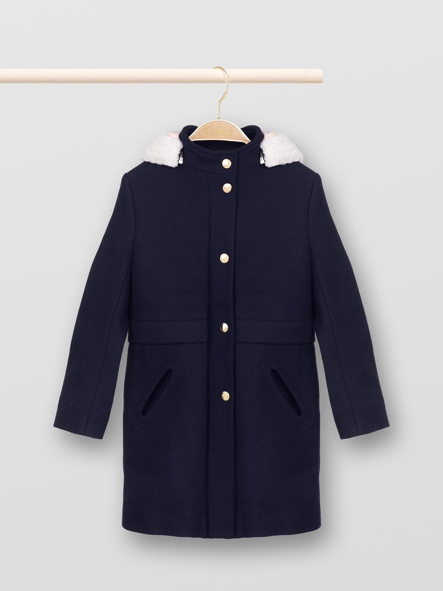 Classic Wool Coat For Girls With 